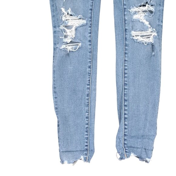 American Eagle Next Level Stretch High Rise Distressed  Jegging Size 4 - Picture 4 of 10